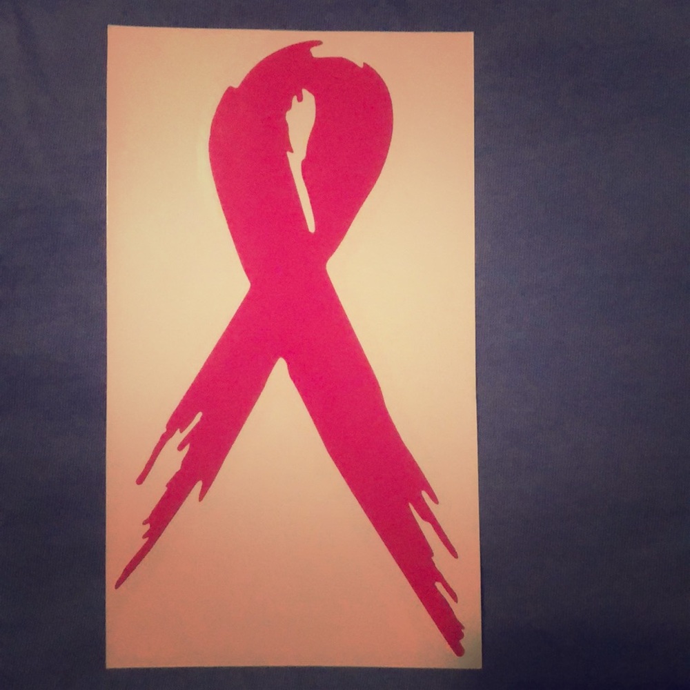 Pink ribbon decal